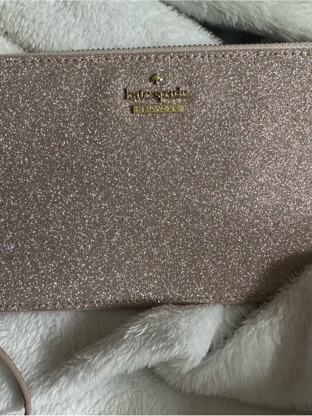 kate spade Glitter Wristlet - Rose Gold Sparkle